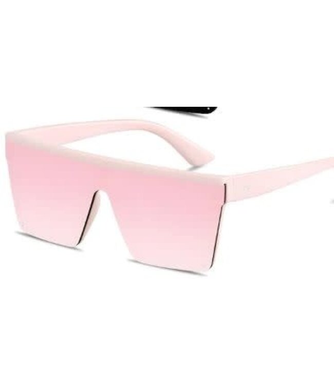 SAREBYS BEAUTY SUPPLY LARGE SQUARE NO RIM SUN GLASSES OPAQUE PINK COLOR UV 400