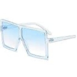 SAREBYS BEAUTY SUPPLY LARGE SQUARE NO RIM SUN GLASSES OPAQUE CLEAR COLOR UV 400