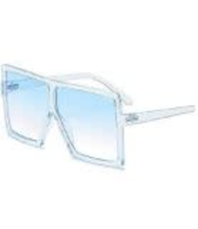 SAREBYS BEAUTY SUPPLY LARGE SQUARE NO RIM SUN GLASSES OPAQUE CLEAR COLOR UV 400