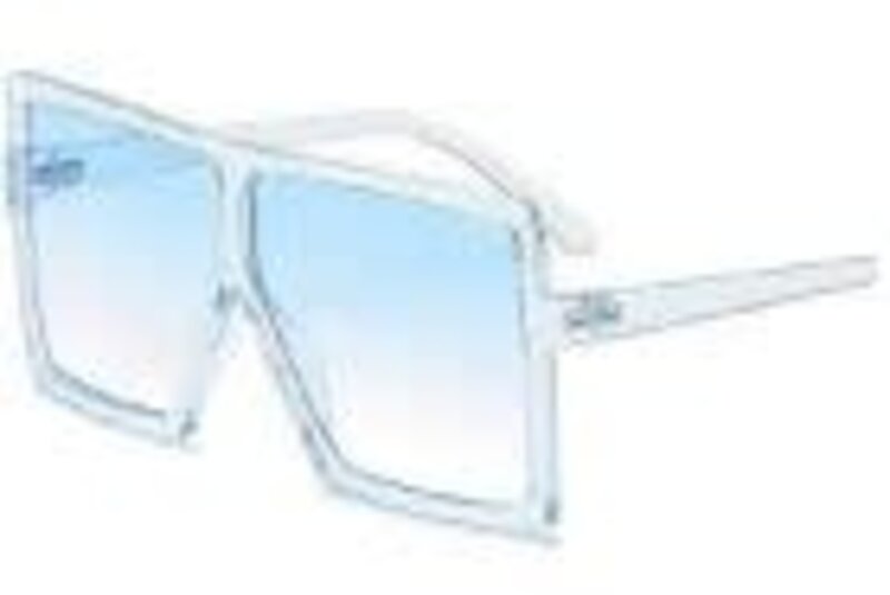 SAREBYS BEAUTY SUPPLY LARGE SQUARE NO RIM SUN GLASSES OPAQUE CLEAR COLOR UV 400