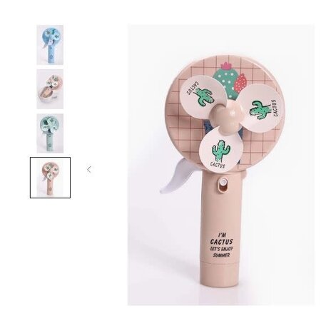 Amerikan Basics SUMMER FAN CACTUS FLAMINGOS MINI SPRAY FAN