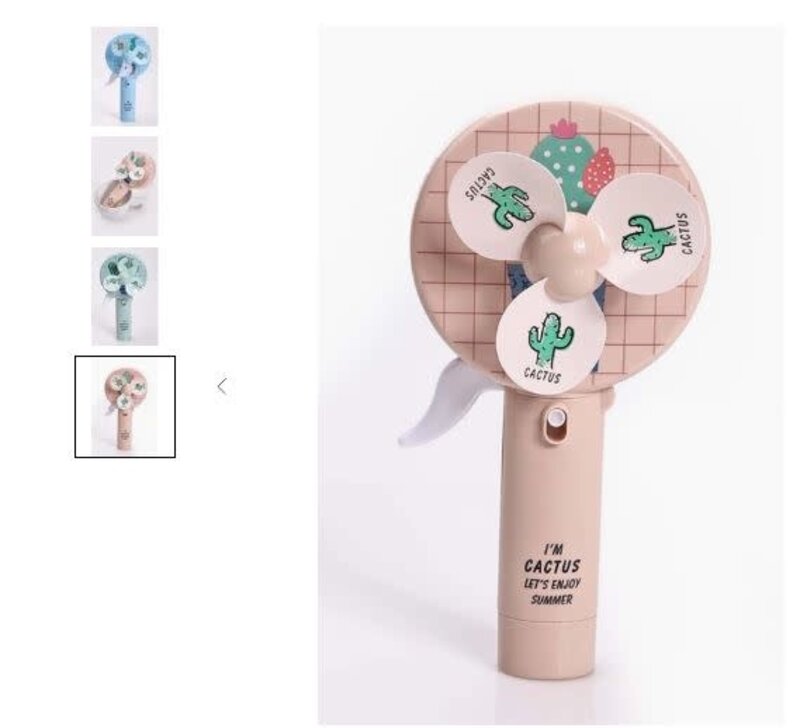 Amerikan Basics SUMMER FAN CACTUS FLAMINGOS MINI SPRAY FAN