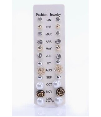 Amerikan Basics MONTHLY EARRINGS JAN-DEC FASHION JEWELRY