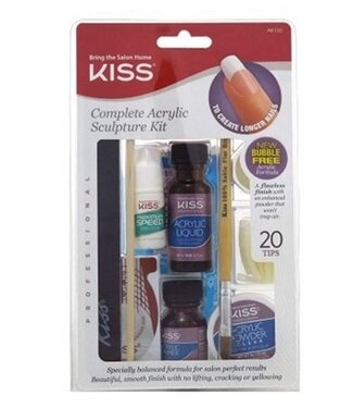KISS KISS COMPLETE ACRYLIC SCULPTURE KIT. 20 TIPS