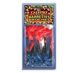 CALYPSO BARRETTES BOWS ASSRTD COLORS