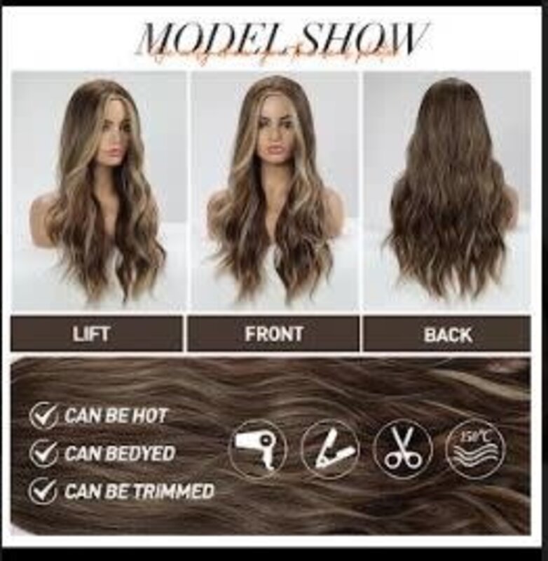 ONE N ONLY  LC179-4 #16288  LONG MIDDLE PART WAVE WOMEN WIG  BROWN