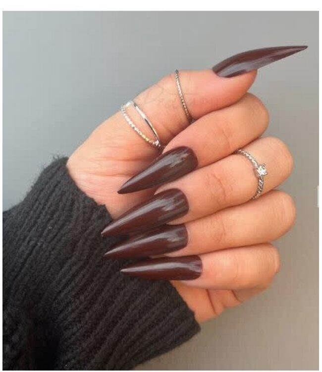 PRETTY PRO PRETTY PRO 24 PRESS ON NAILS LONG CHOCOHOLIC STILETTO