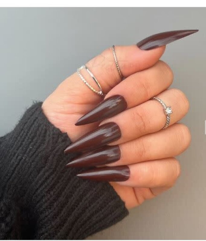 PRETTY PRO PRETTY PRO 24 PRESS ON NAILS LONG CHOCOHOLIC STILETTO
