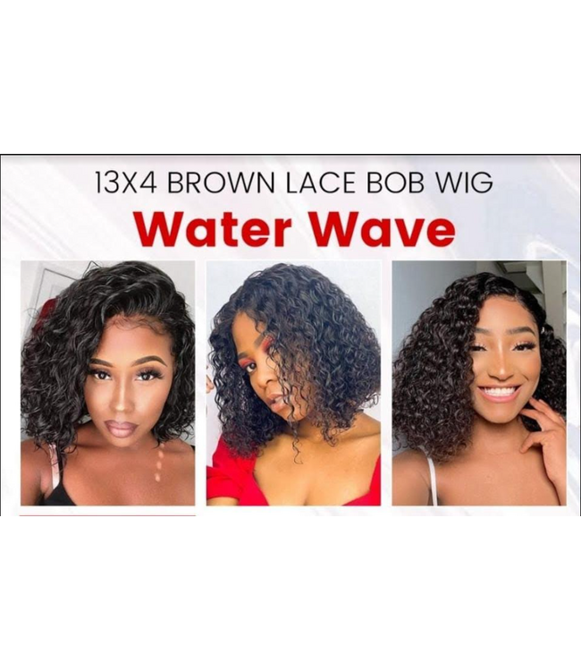 HH 13X4 WATER WAVE NATURAL LACE FRONT BOB 10"