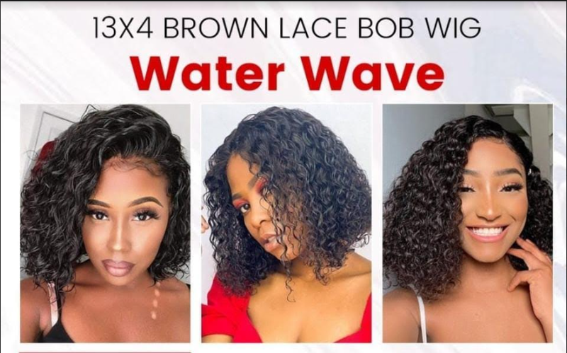 HH 13X4 WATER WAVE NATURAL LACE FRONT BOB 10"