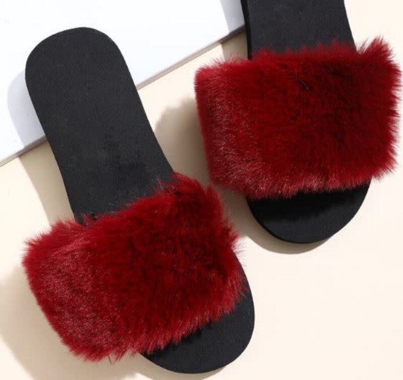 Vogue Cloud Women's Furry Faux Fur Slides Fuzzy Slippers Fluffy Sandals  Outdoor Indoor - Walmart.com