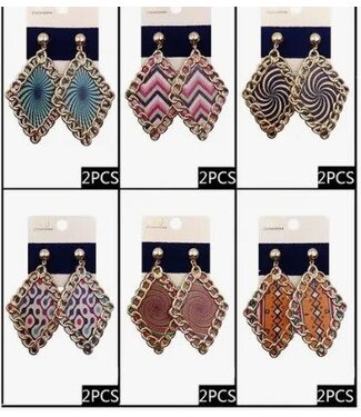 AJ WOOD WITH CHAIN DANGLE EARRING PATTERN