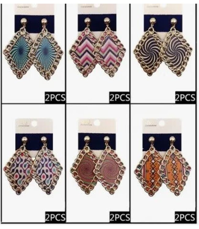 AJ WOOD WITH CHAIN DANGLE EARRING PATTERN