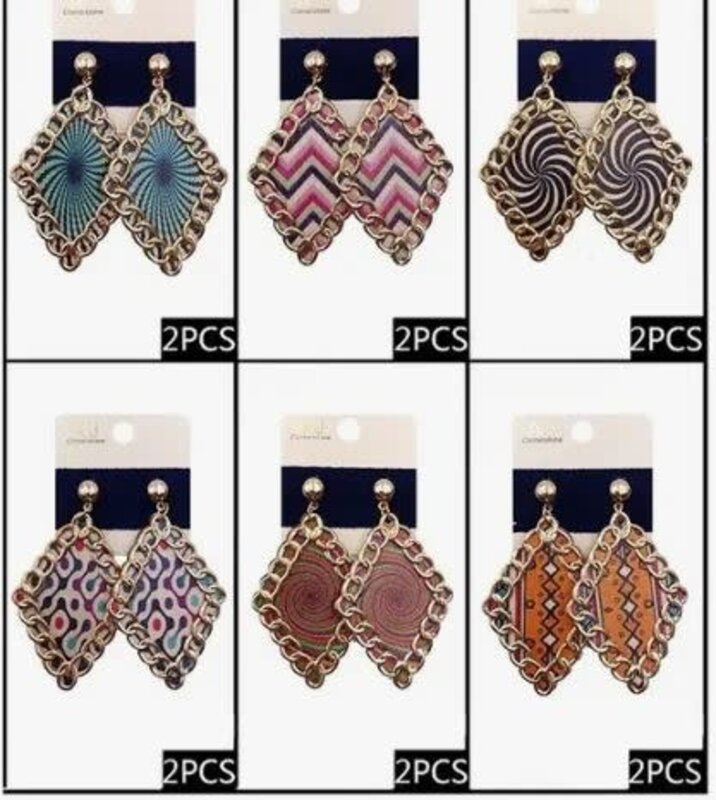 AJ WOOD WITH CHAIN DANGLE EARRING PATTERN