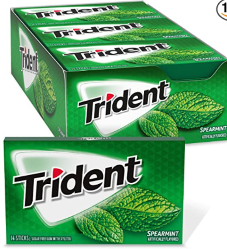 TRIDENT TRIDENT SPEARMINT SUGAR FREE GUM/GREEN