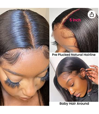 HH 13X4 DEEP WAVE NATURAL LACE FRONT BOB 10"