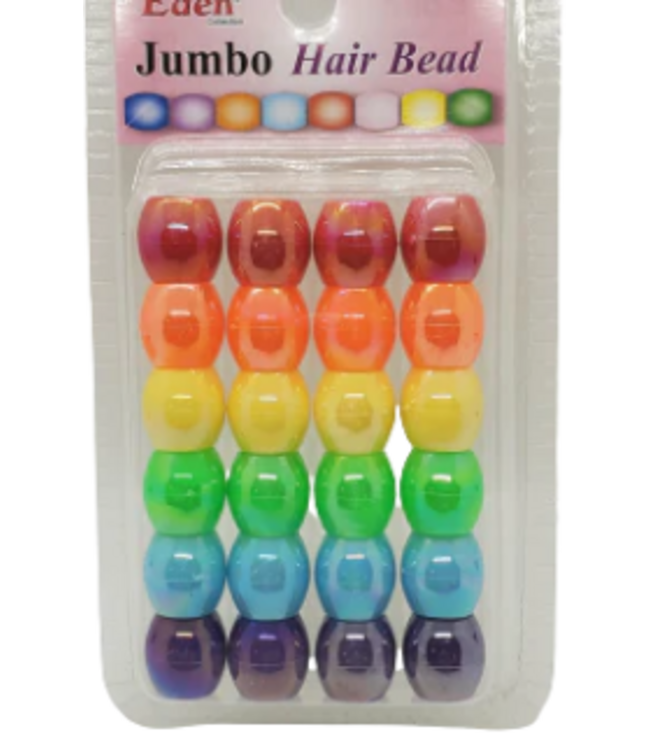 HAIR BEAD-JUMBO SIZE/24CT(RAINBOW METALIC)