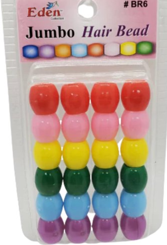 HAIR BEAD-JUMBO SIZE/24CT(RAINBOW)