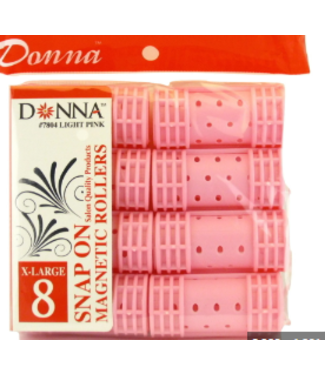 DONNA SNAP ON MAGNETIC ROLLERS PINK 1 1/8