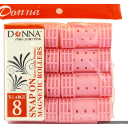 DONNA SNAP ON MAGNETIC ROLLERS PINK 1 1/8