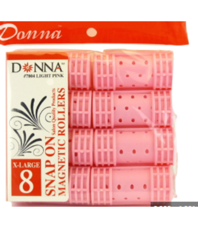 DONNA SNAP ON MAGNETIC ROLLERS PINK 1 1/8