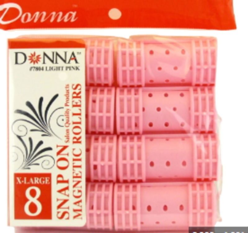 DONNA SNAP ON MAGNETIC ROLLERS PINK 1 1/8
