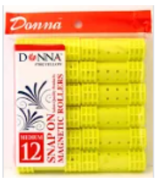 DONNA SNAP ON MAGNETIC ROLLERS YELLOW 3/4