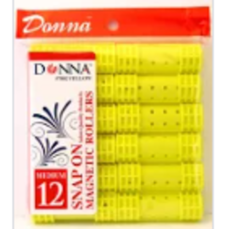 DONNA SNAP ON MAGNETIC ROLLERS YELLOW 3/4