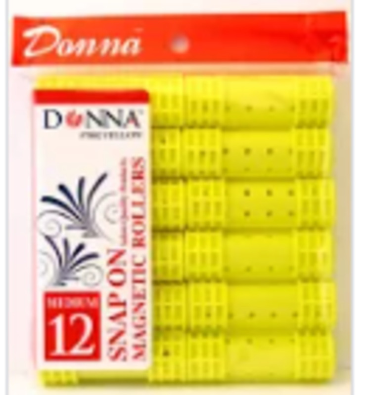 DONNA SNAP ON MAGNETIC ROLLERS YELLOW 3/4