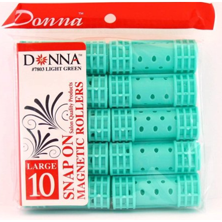 DONNA SNAP ON MAGNETIC ROLLERS GREEN LARGE