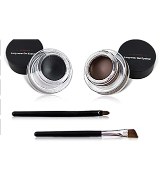 BLACK EYELINER GEL W/ BRUSH EASY TO WEAR MAKEUP