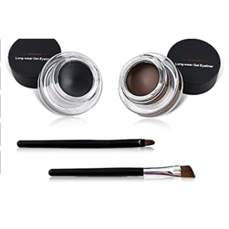 BLACK EYELINER GEL W/ BRUSH EASY TO WEAR MAKEUP