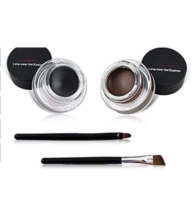 BLACK EYELINER GEL W/ BRUSH EASY TO WEAR MAKEUP