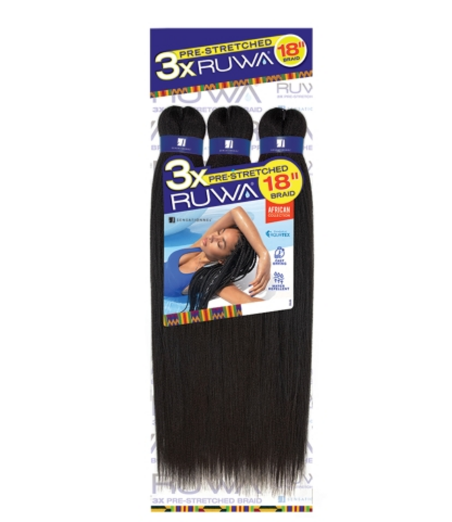 3X RUWA PRE STRETCHED BRAID 18”