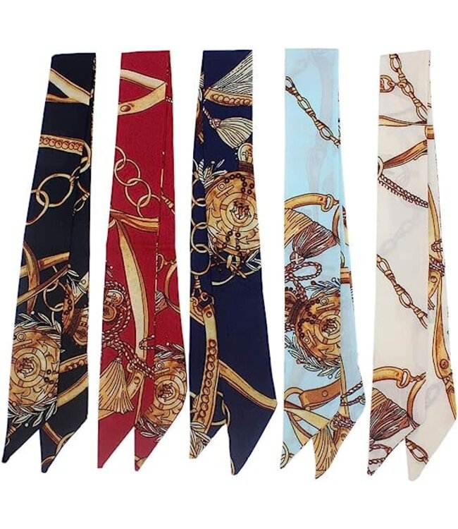 SILK HEAD BAND GOLD BLK LINKS