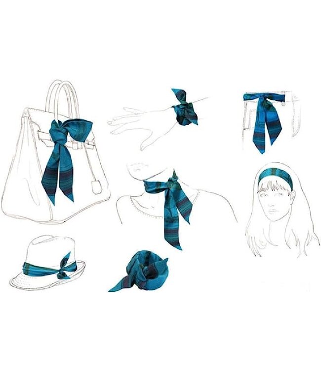 SILK HEAD BAND GOLD BLK LINKS