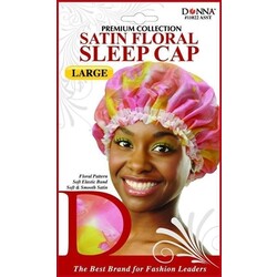 DONNA SATIN FLORAL SLEEP CAP LARGE