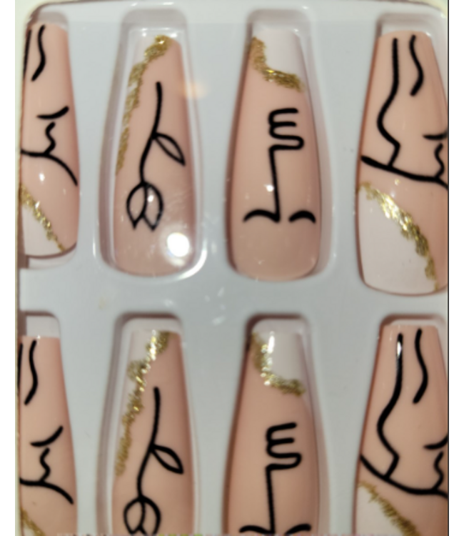 AX AX FALSE NAIL LONG COFFIN STYLE