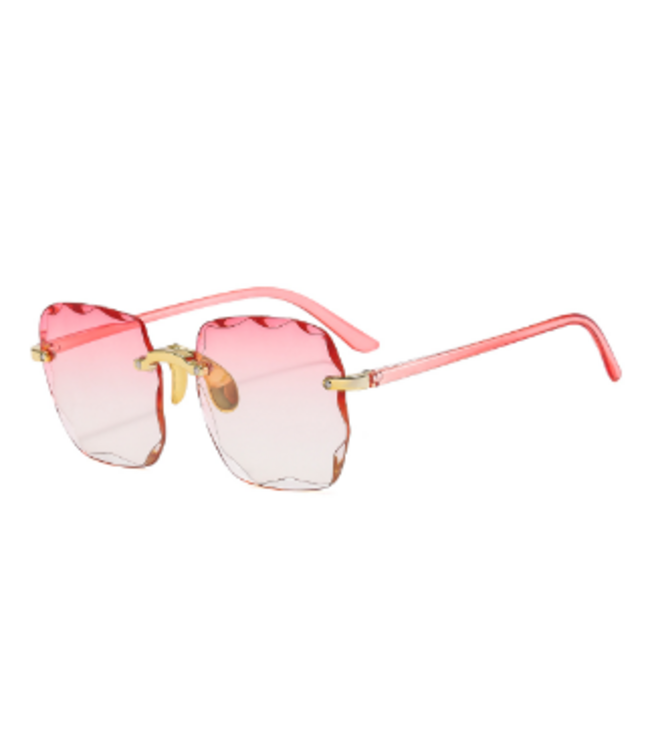 SAREBYS BEAUTY SUPPLY Women'S Fashion Personality Two Color Gradient Rimless Cut Edge Square Frame Sunglasses