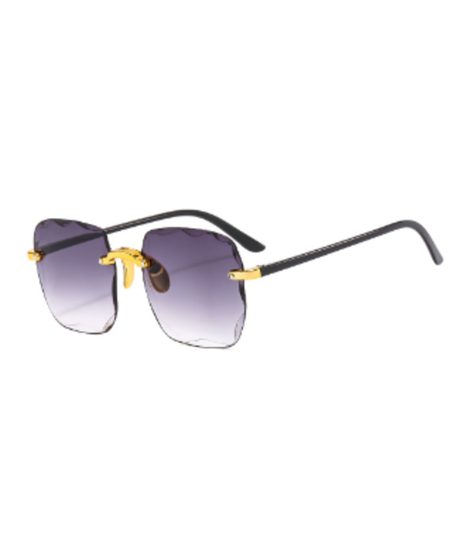 SAREBYS BEAUTY SUPPLY Women'S Fashion Personality Two Color Gradient Rimless Cut Edge Square Frame Sunglasses