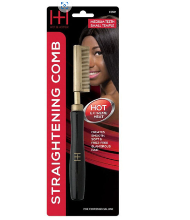 HOT & HOTTER MED STRAIGHT TEETH HOT COMB