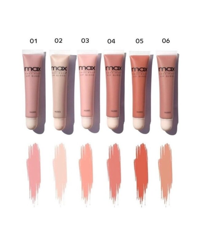 MAX MAX CHERIMOYA HIGH PIGMENT CREAMY LIP GLOSS NUDE SHADES