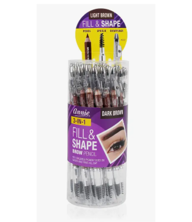 ANNIE 3 IN 1 FILL & SHAPE BROW PENCIL LIGHT BROWN