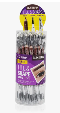 ANNIE 3 IN 1 FILL & SHAPE BROW PENCIL LIGHT BROWN