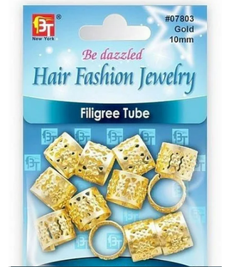BT BE DAZZLED FILIGREE TUBE GOLD 10MM #07803