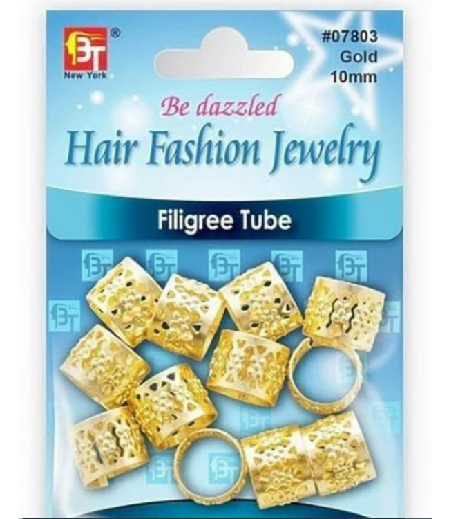 BT BE DAZZLED FILIGREE TUBE GOLD 10MM #07803