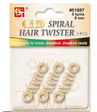 BT SPIRAL HAIR TWIST GOLD 10MM 5 TURNS #01698