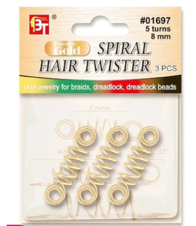 BT SPIRAL HAIR TWIST GOLD 10MM 5 TURNS #01698