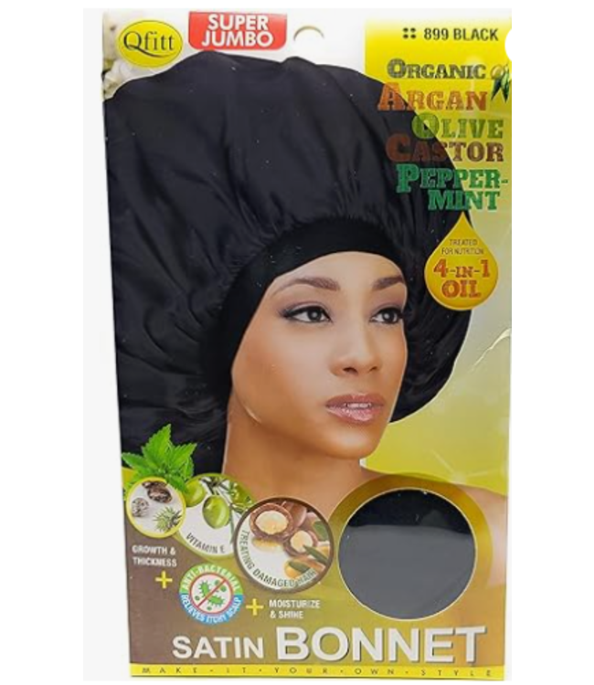 QFITT QFITT LARGE BONNET ORGANIC ARGAN OLIVE PEPPERMINT BLACK