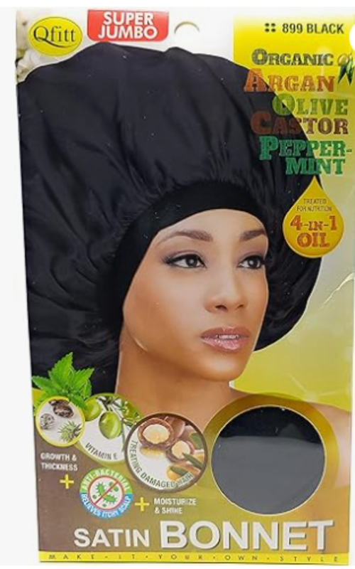 QFITT QFITT LARGE BONNET ORGANIC ARGAN OLIVE PEPPERMINT BLACK